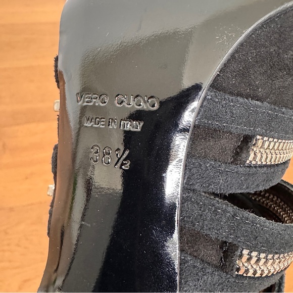 Giuseppe Zanotti Design x BALMAIN Black Suede Ankle Bootie Criss Cross Zips 38½︎ - Picture 10 of 11